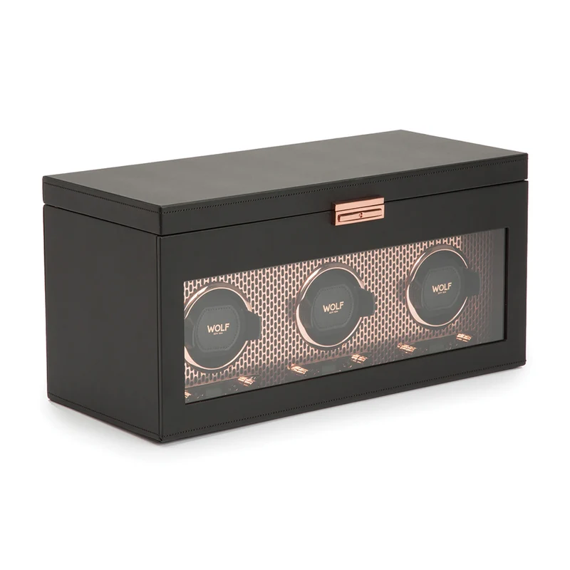 Axis Triple Watch Winder With Storage - Copper