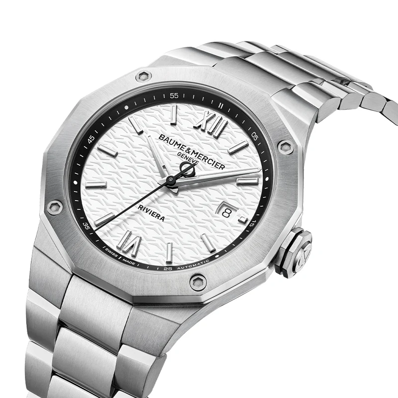 Riviera 10829 Automatic Date 42mm - White on Bracelet