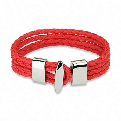 Lederarmband 4 Bänder geflochten