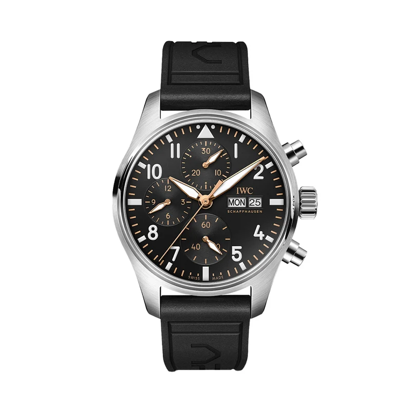 Pilot’s Watch Chronograph APXGP Gold Accents 41mm - Black on Rubber Strap