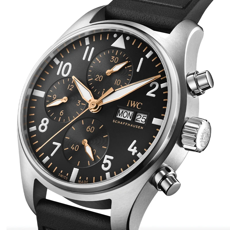 Pilot’s Watch Chronograph APXGP Gold Accents 41mm - Black on Rubber Strap