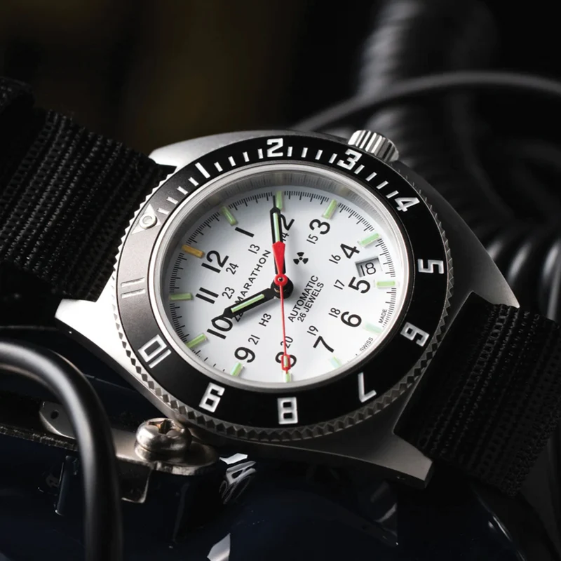 SSNAV-D Arctic Edition 41mm - White on Ballistic Nylon Strap