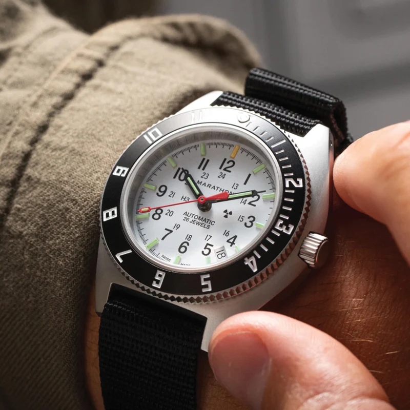 SSNAV-D Arctic Edition 41mm - White on Ballistic Nylon Strap
