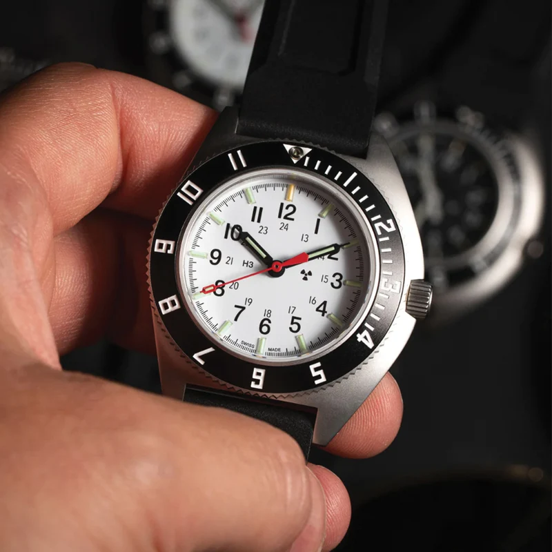 SSNAV No Date Arctic Edition 41mm - White on Rubber Strap