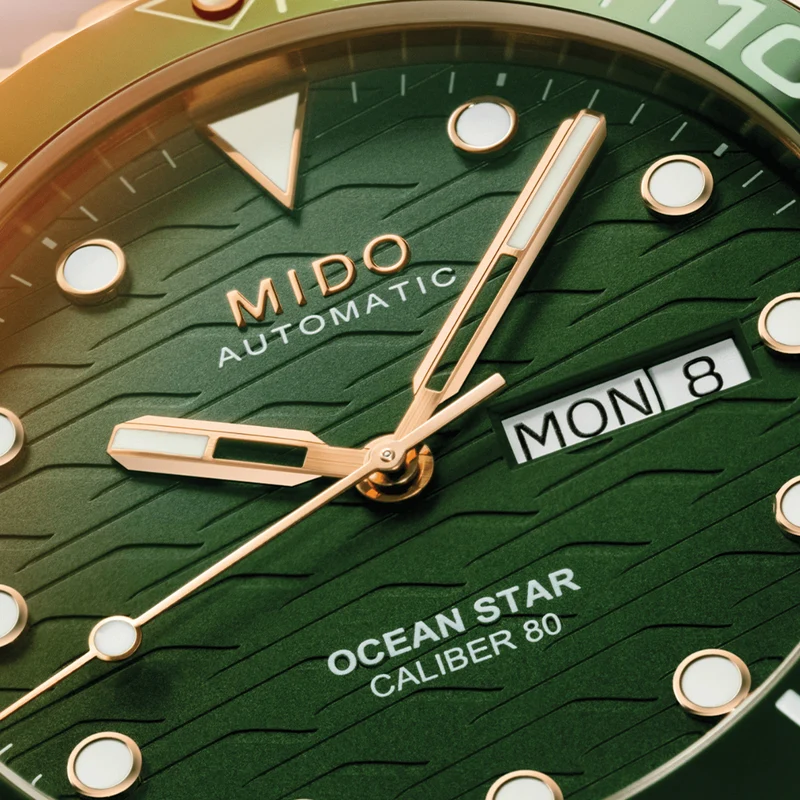 Ocean Star 200C 42.5mm - Green on Leather Strap