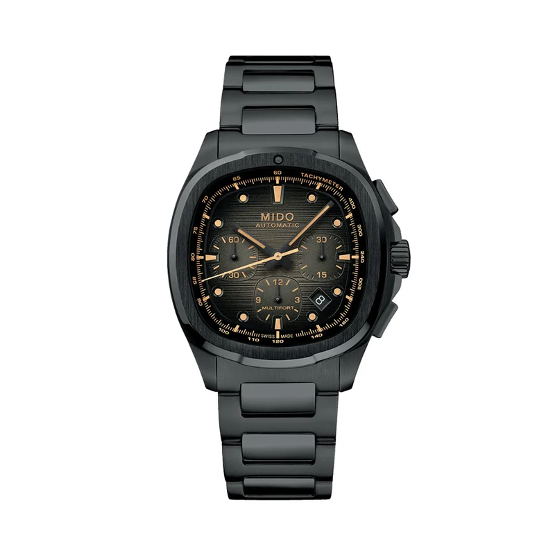 Multifort TV Chronograph Special Edition Black PVD 42mm - Grey on Bracelet w/ Extra Leather Strap