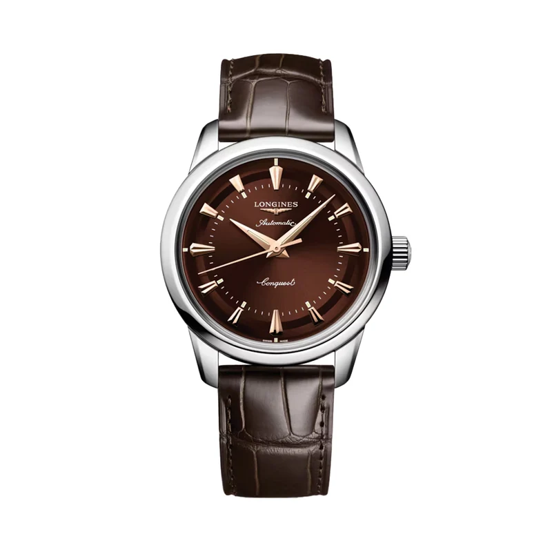 Conquest Heritage 38mm - Brown on Leather Strap