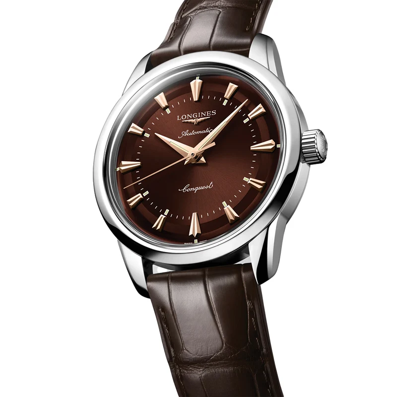 Conquest Heritage 38mm - Brown on Leather Strap