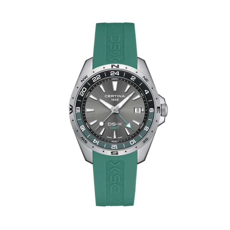 DS-X “New DS Concept Extreme Shock Resistance” GMT Quartz 41mm - Grey on Green Rubber Strap