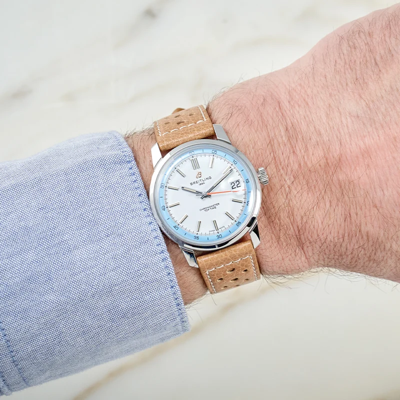 Top Time B31 38mm - White on Leather Strap