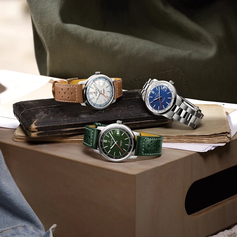 Top Time B31 38mm - Green on Leather Strap