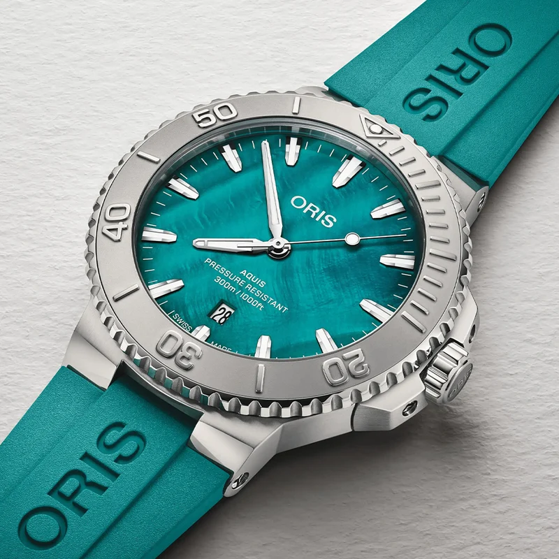 New York Harbor Limited Edition II 43.5mm - Aqua Green Mother-of-Pearl on Rubber Strap w/ Additional Bracelet