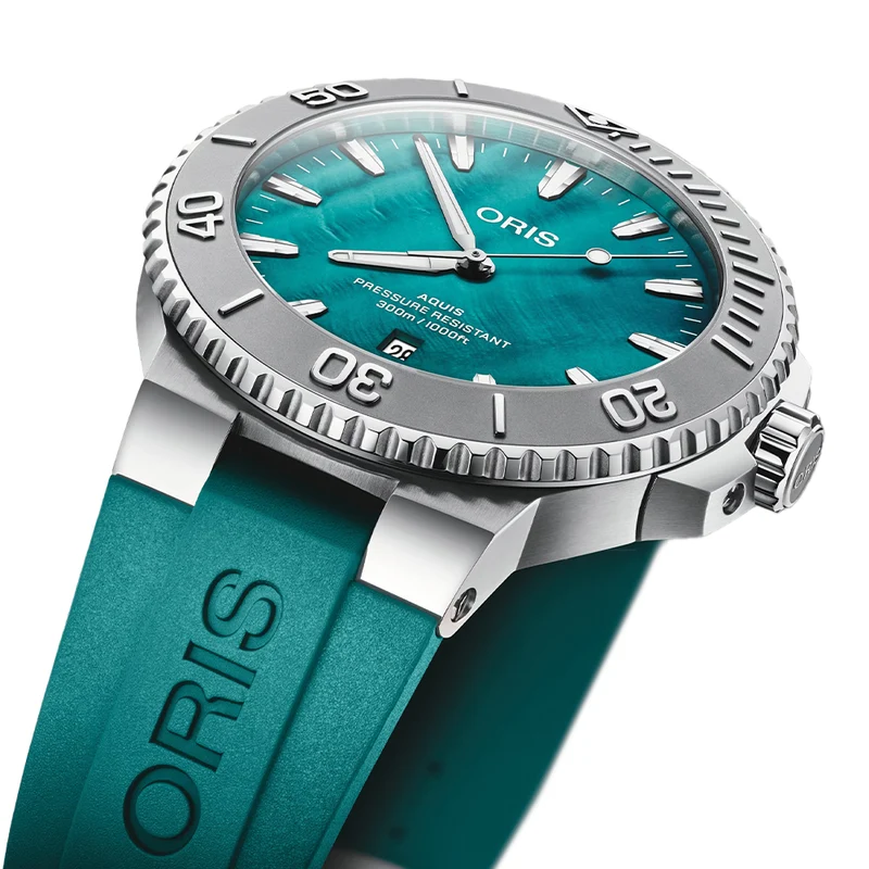 New York Harbor Limited Edition II 43.5mm - Aqua Green Mother-of-Pearl on Rubber Strap w/ Additional Bracelet