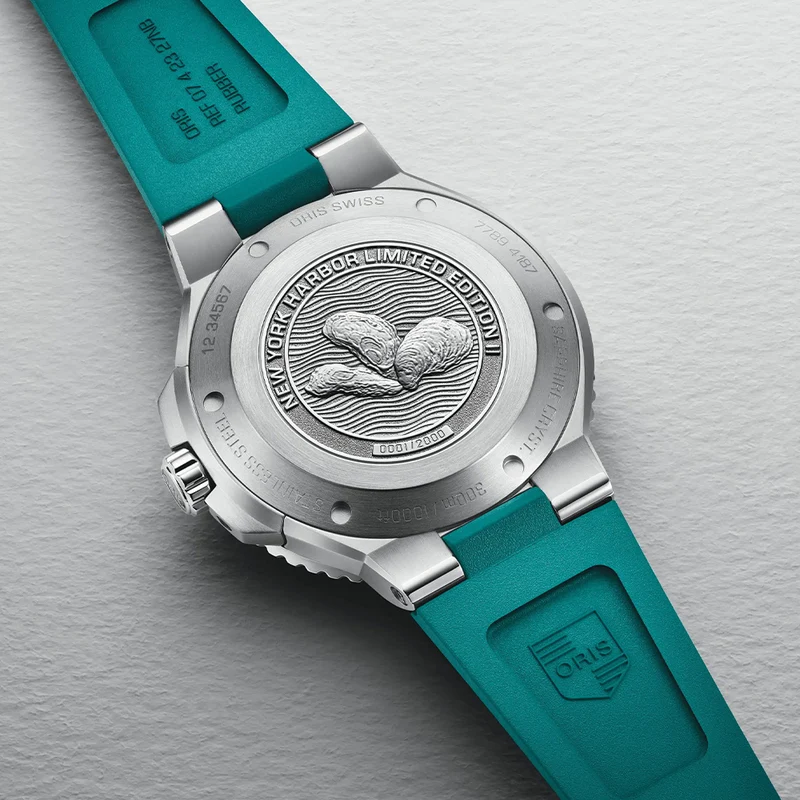 New York Harbor Limited Edition II 43.5mm - Aqua Green Mother-of-Pearl on Rubber Strap w/ Additional Bracelet