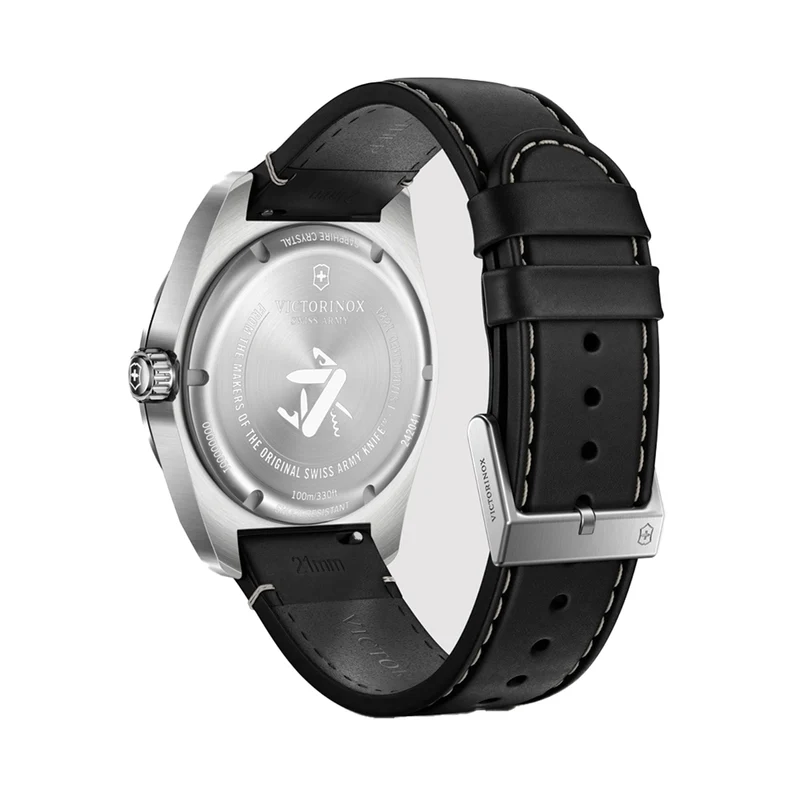 Swiss Army Quartz 42mm - Black on Black Leather Strap