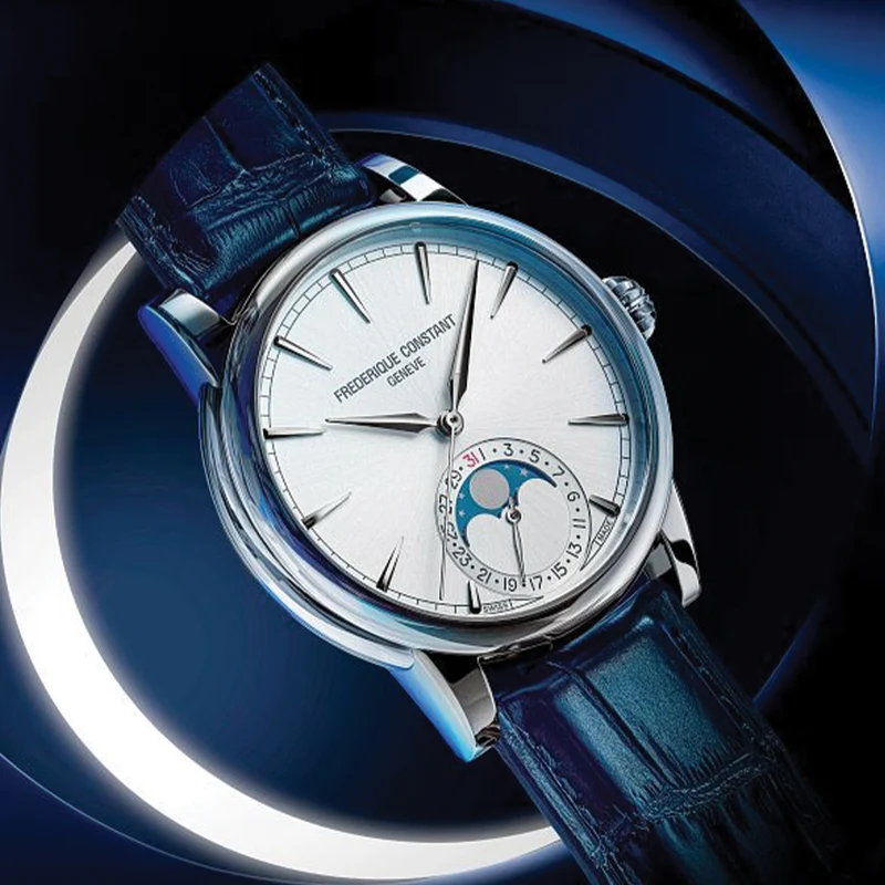 Manufacture Classic Moonphase Date Automatic 40mm - Silver on Leather Strap