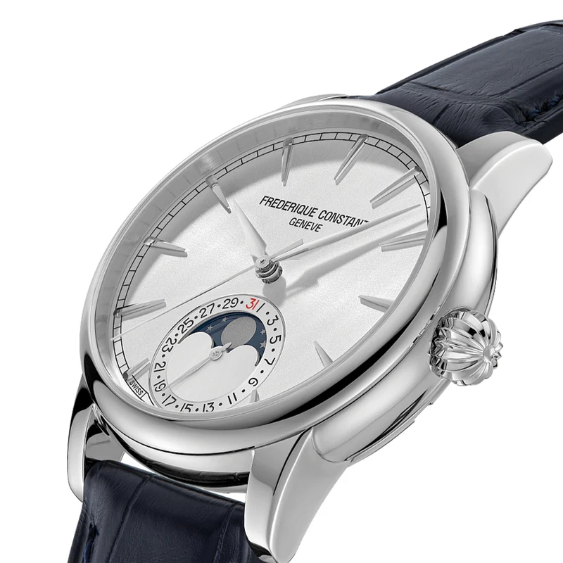Manufacture Classic Moonphase Date Automatic 40mm - Silver on Leather Strap