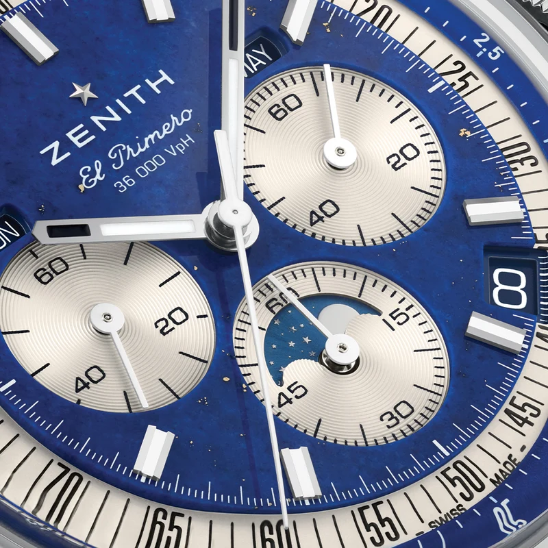 Chronomaster Original Acier Lapis Lazuli 38mm - Blue on Leather Strap and Bracelet