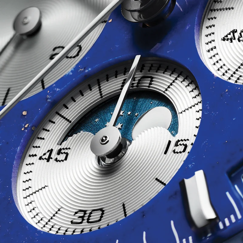 Chronomaster Original Acier Lapis Lazuli 38mm - Blue on Leather Strap and Bracelet