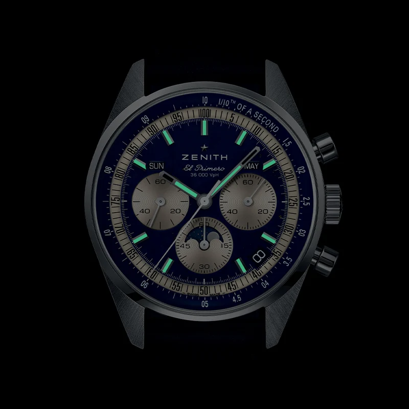 Chronomaster Original Acier Lapis Lazuli 38mm - Blue on Leather Strap and Bracelet