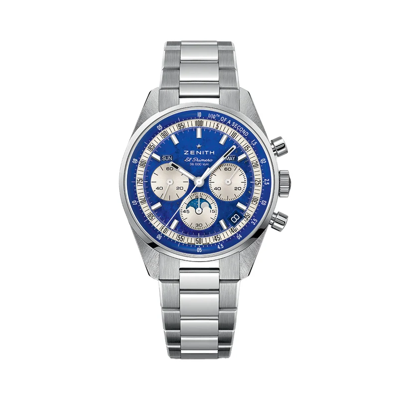 Chronomaster Original Acier Lapis Lazuli 38mm - Blue on Leather Strap and Bracelet