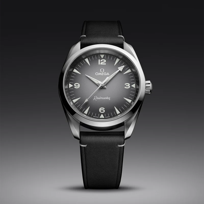 Seamaster Railmaster 38mm - Grey on Leather Strap