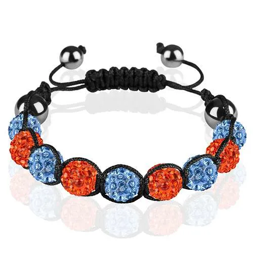 Shamballa Armband Glücksbringer Kristall zweifarbig