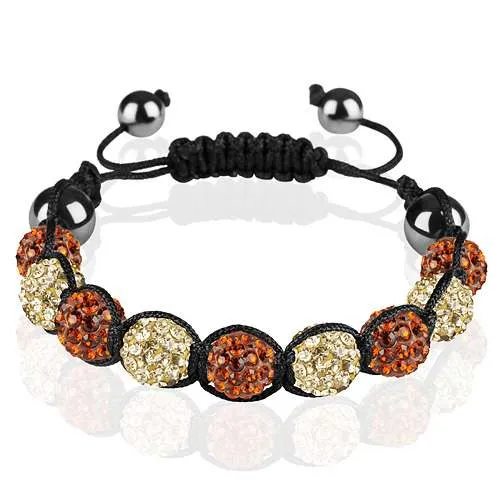 Shamballa Armband Glücksbringer Kristall zweifarbig