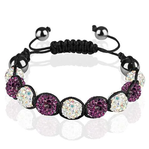 Shamballa Armband Glücksbringer Kristall zweifarbig