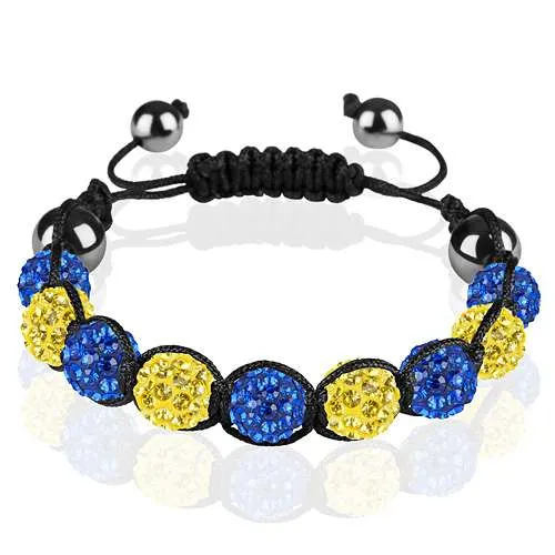 Shamballa Armband Glücksbringer Kristall zweifarbig