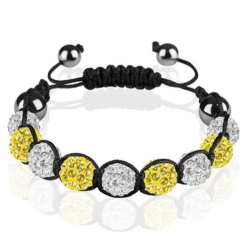Shamballa Armband Glücksbringer Kristall zweifarbig