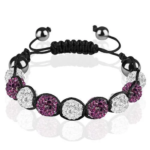 Shamballa Armband Glücksbringer Kristall zweifarbig