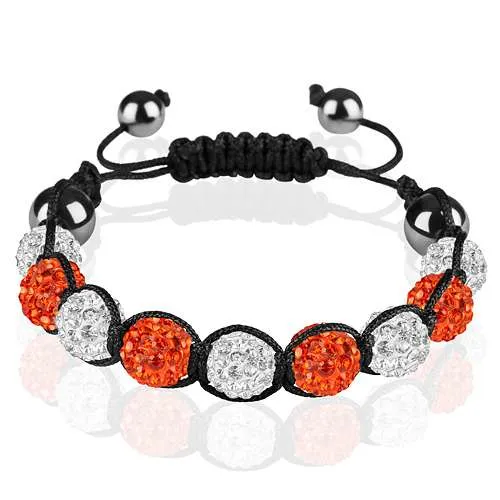 Shamballa Armband Glücksbringer Kristall zweifarbig