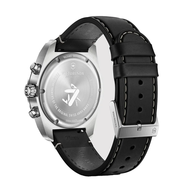 Swiss Army Chrono Quartz 42mm - Blue on Black Leather Strap