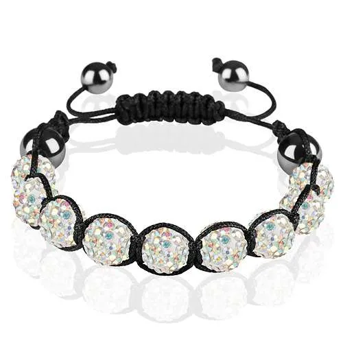 Shamballa Armband Glücksbringer Kristall einfarbig