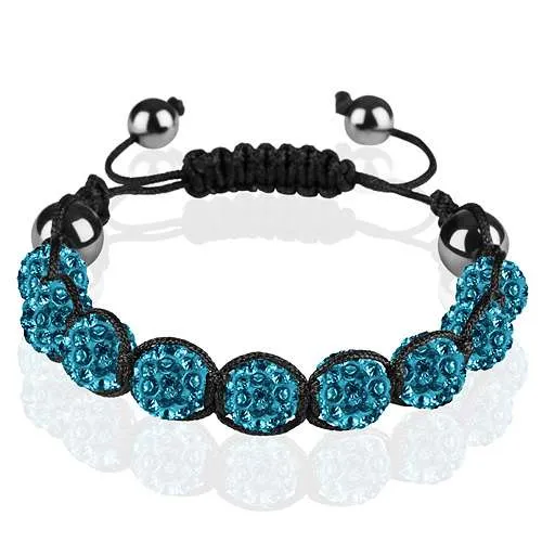 Shamballa Armband Glücksbringer Kristall einfarbig