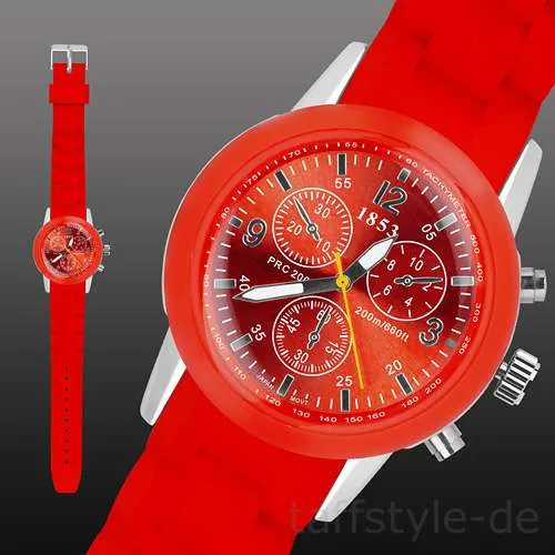Silikon Armbanduhr Sport Style Fake Chronograph