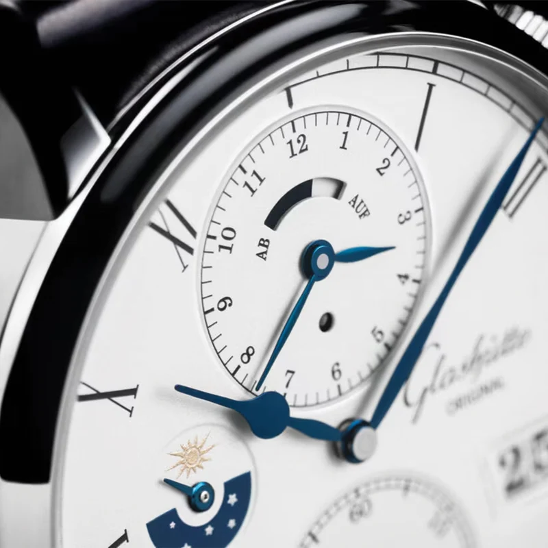 Senator Cosmopolite Automatic White Gold 44mm - Silver on Leather Strap