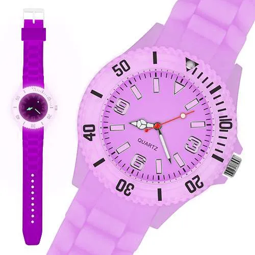 Silikon Armbanduhr Glow in the Dark Neon leuchtend