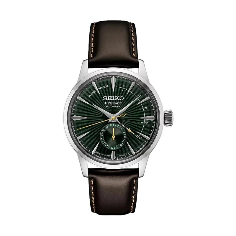 SSA459 Presage Cocktail Time Automatic 40.5mm - Green on Leather Strap