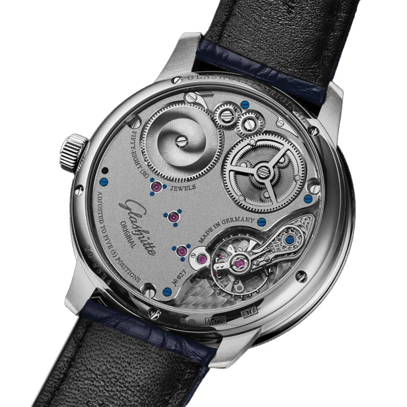 Senator Chronometer Manual Winding White Gold 42mm - Silver on Leather Strap