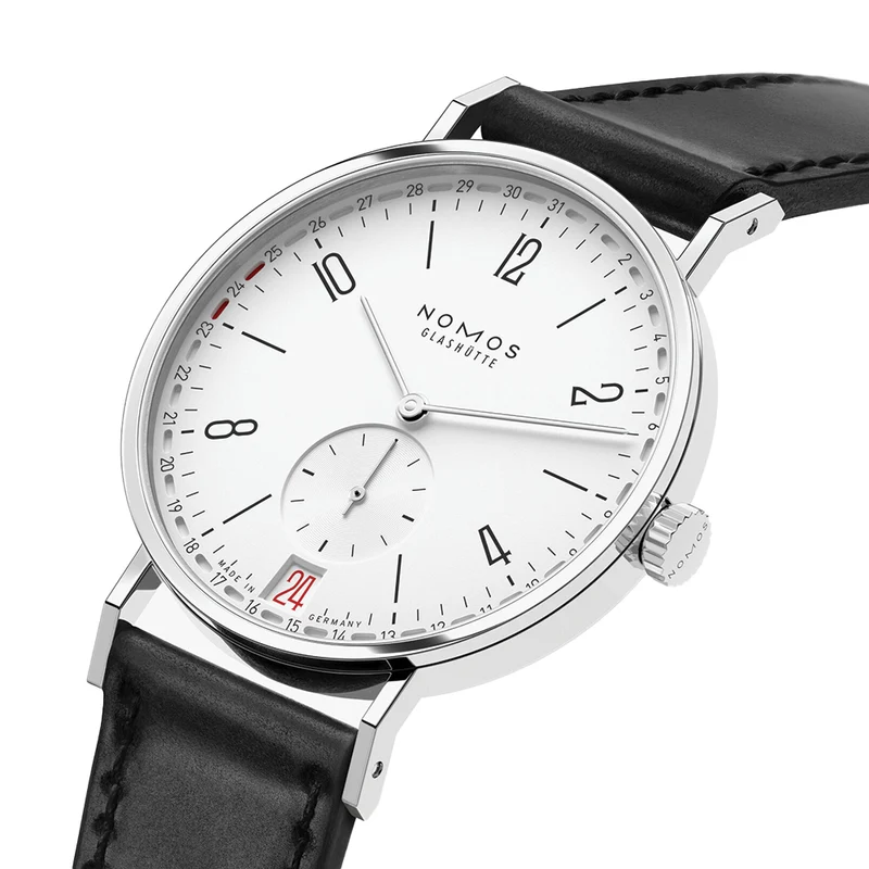 Tangente 2Date 37.5mm - White on Leather Strap