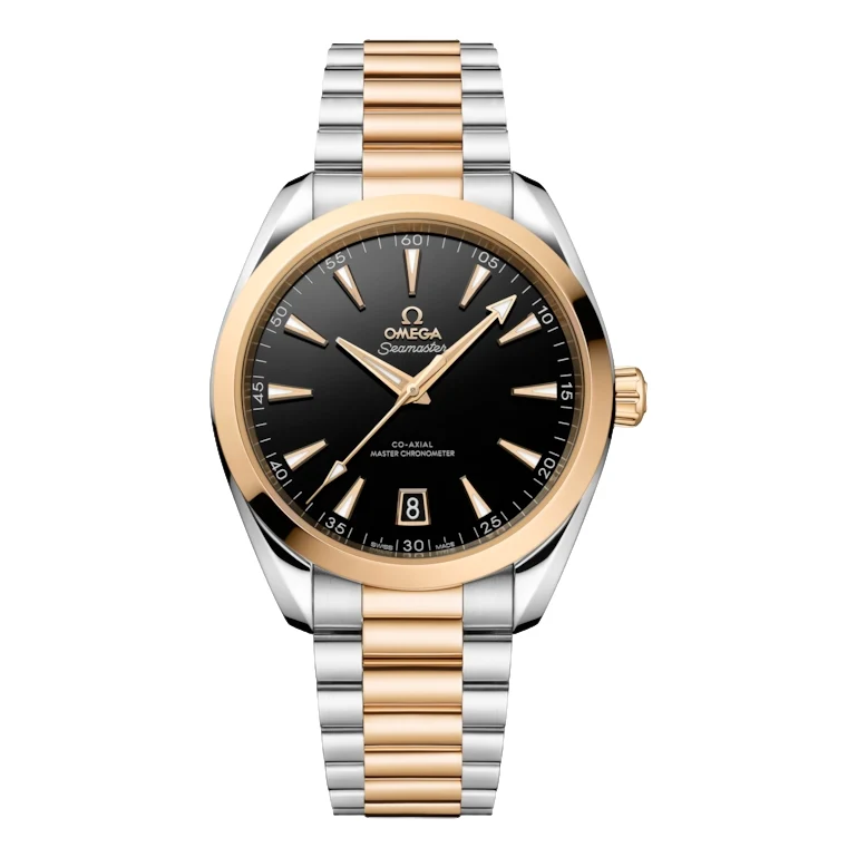 Seamaster Aqua Terra 150M Steel and Moonshine™ Gold 41mm - Black on Bracelet