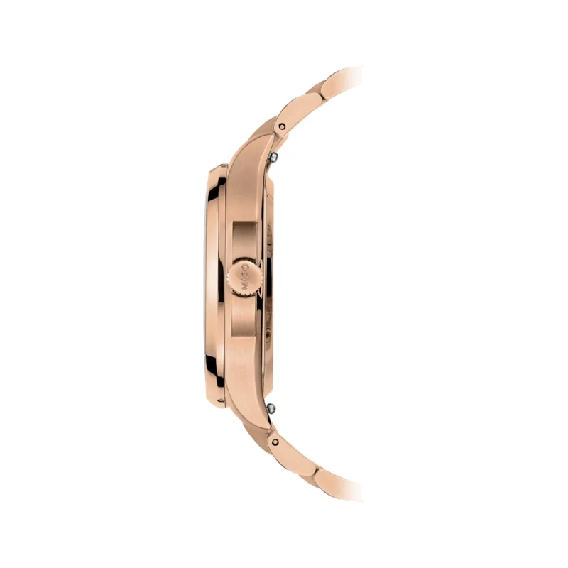 Multifort TV with Diamonds Rose Gold PVD 35mm - Brown on Bracelet