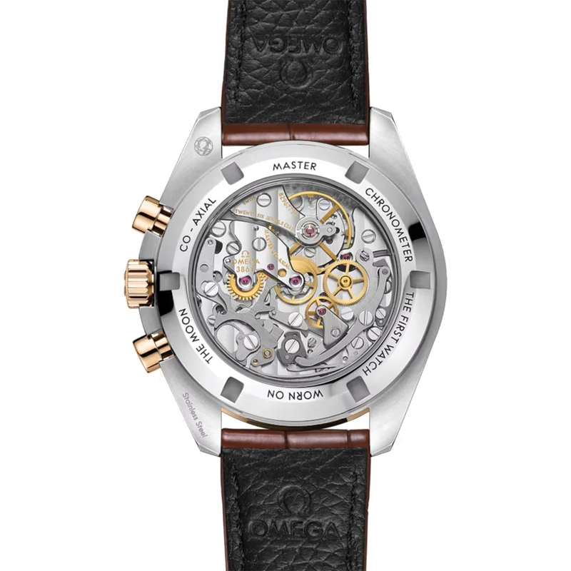 Speedmaster Moonwatch Professional Moonshine™ Gold and Steel 42mm ‑ Silver on Leather Strap
