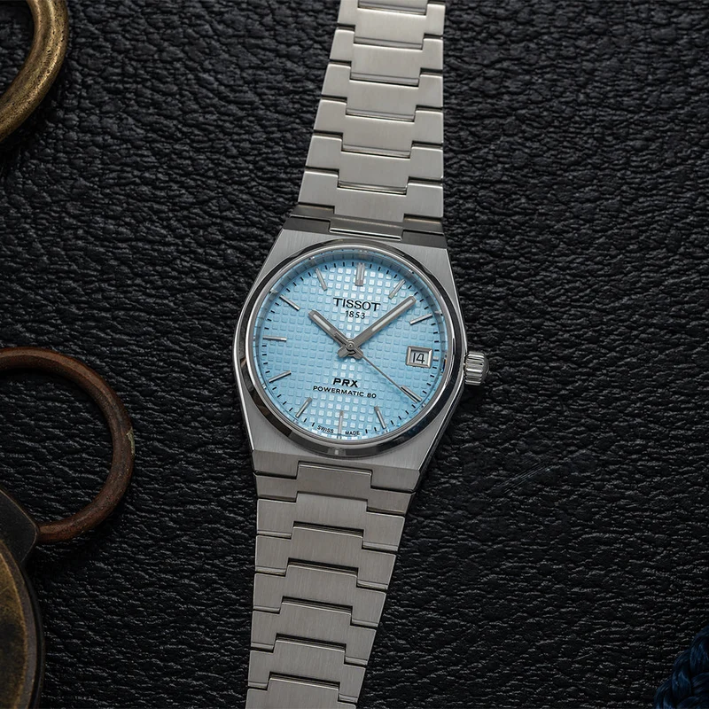 PRX "Glacier" Automatic Powermatic 80 35mm - Ice Blue on Bracelet