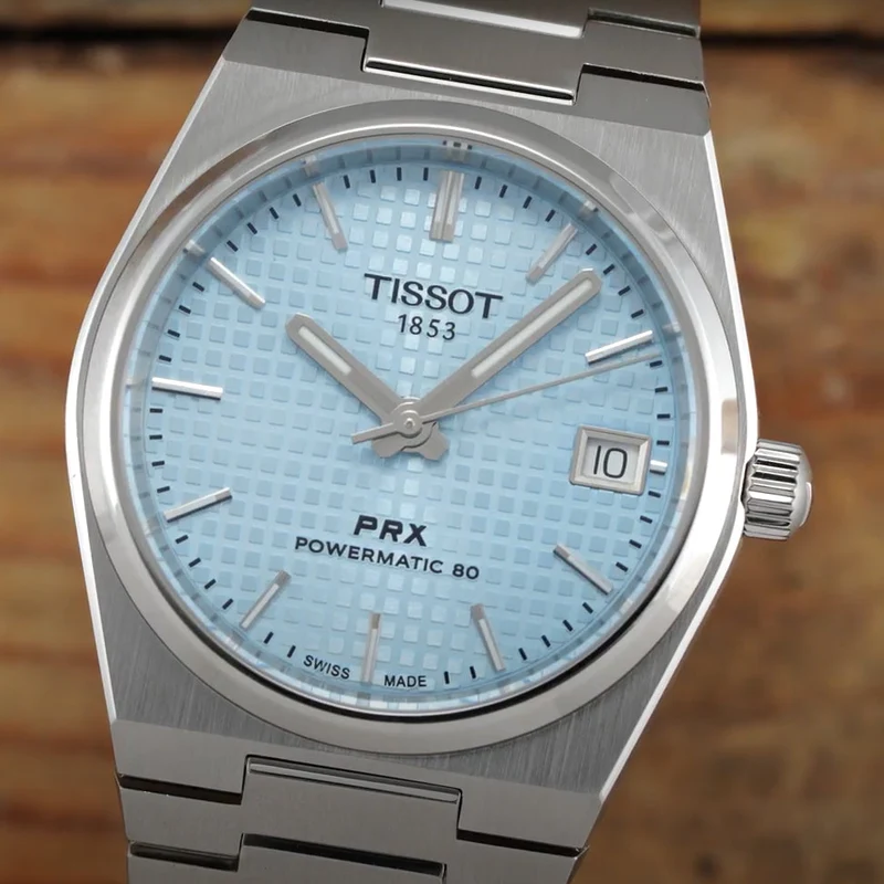 PRX "Glacier" Automatic Powermatic 80 35mm - Ice Blue on Bracelet
