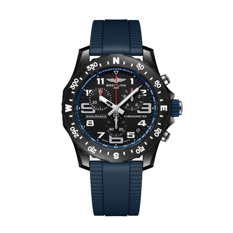 Endurance Pro Breitlight® 44mm - Black on Blue Rubber Strap