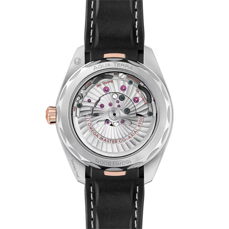 Seamaster Aqua Terra 150M Steel and Sedna™ Gold 41mm - Silver on Rubber Strap