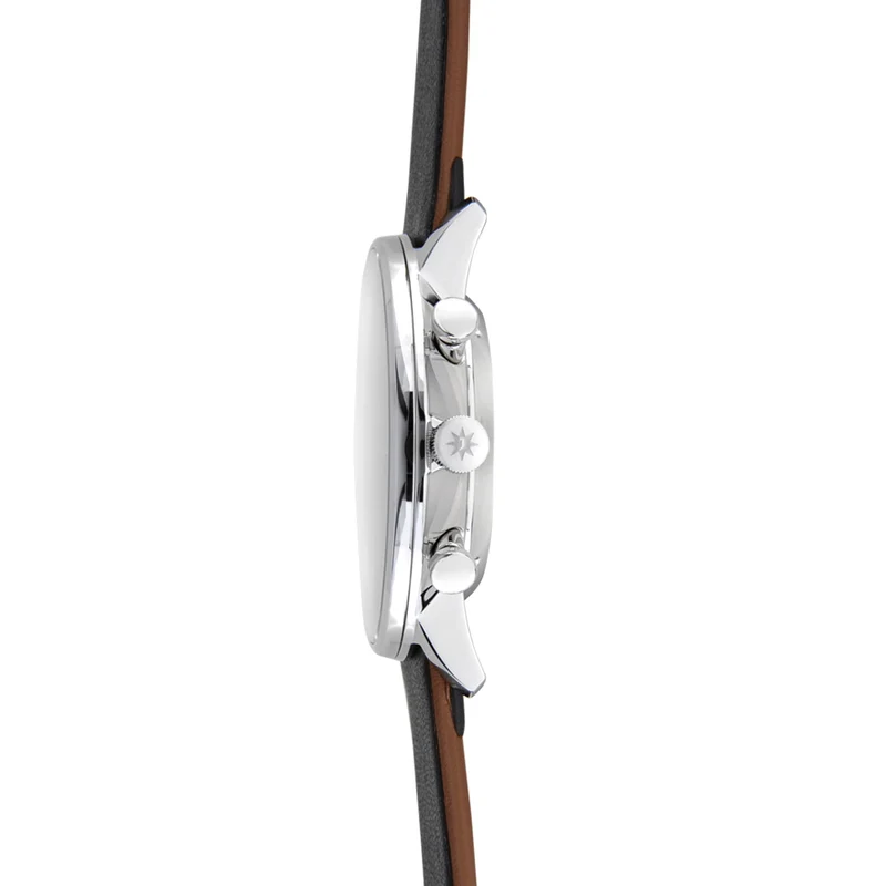 FORM C Chronograph w/ Numerals 40mm - White on Leather Strap